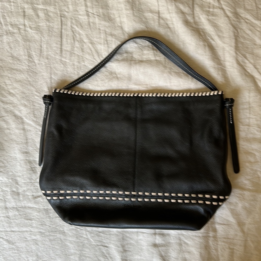 Black leather bag